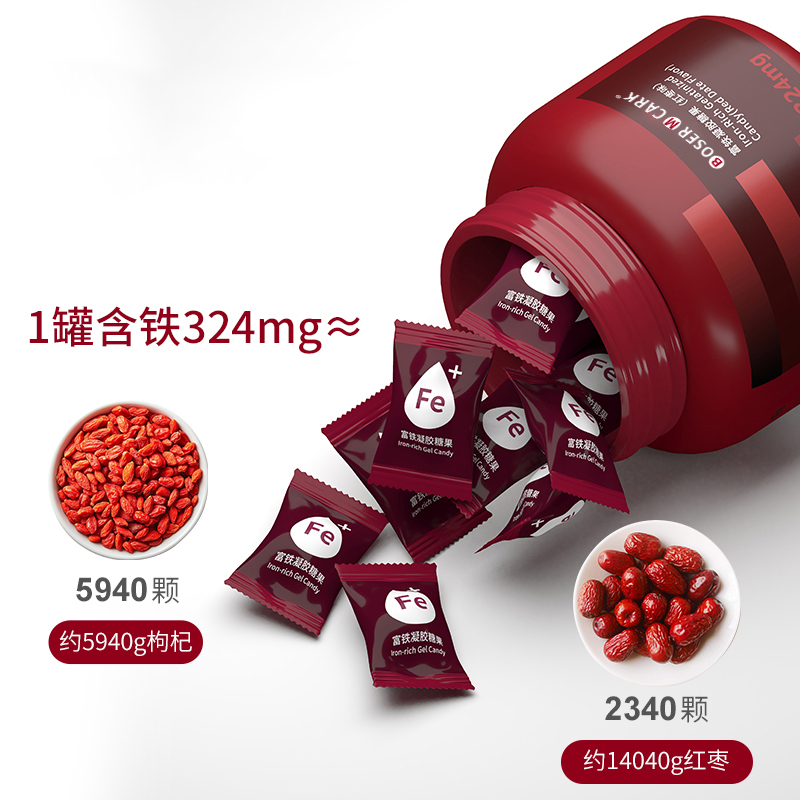 【买一送一】富铁软糖270g/罐红枣味四重铁女性软糖324mg铁Fe元素