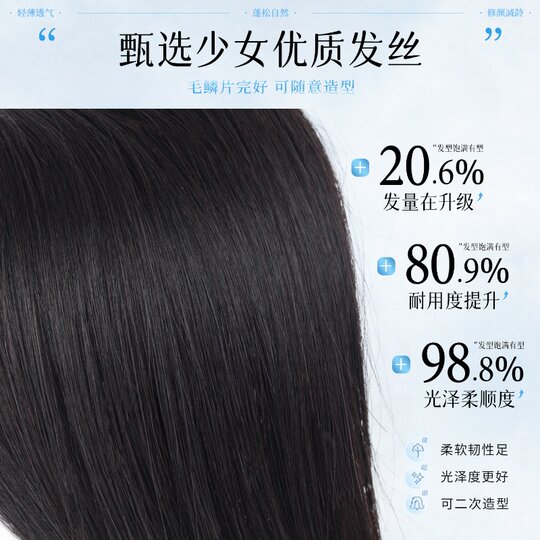 Perruque pour femme, remplacement de tête, volume de cheveux moelleux, sans trace, invisible, couverture de cheveux blancs, vrais cheveux légers et respirants, remplacement de tête