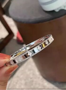 纯纯匠心万花筒幸运四叶草999纯银手镯女闭口足银高级实心女友礼