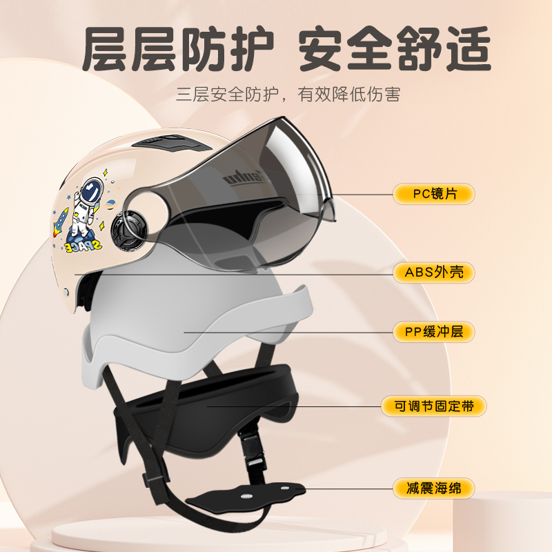头盔电动车女夏季防晒可爱四季通用电瓶车男士半盔摩托车骑行轻便 头盔电动车女夏季防晒可爱四季通用电瓶车男士半盔摩托车骑行轻便