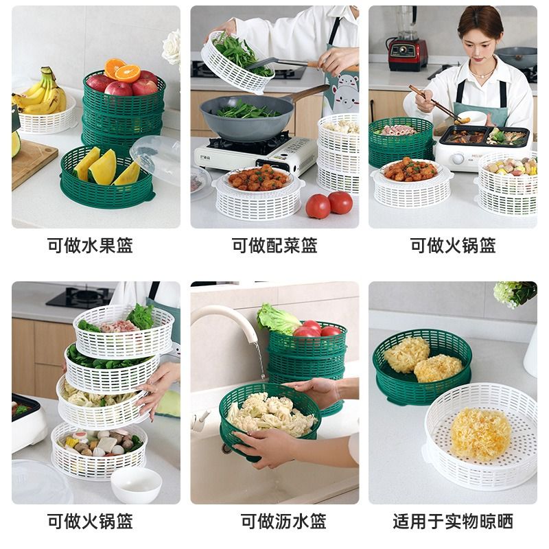 菜罩多层剩饭菜收纳架饭罩家用餐桌盖菜碗防蚊虫笼子餐具便携水果 - 图2