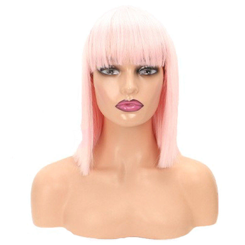 外贸欧美假发女短齐刘海波波头一刀切化纤假发头套wigs直发片女士,淘宝优惠券,粉丝福利购,淘宝优惠卷