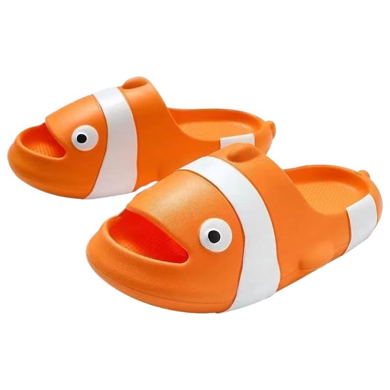 儿童拖鞋女夏季踩屎感厚底卡通室内家居亲子防滑凉拖男款丑鱼外穿