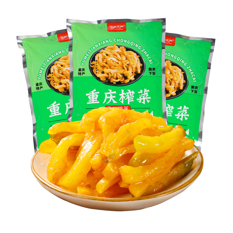 重庆榨菜丝50g*2包鲜脆榨菜清淡小包装开味下饭菜腌菜 - 图3