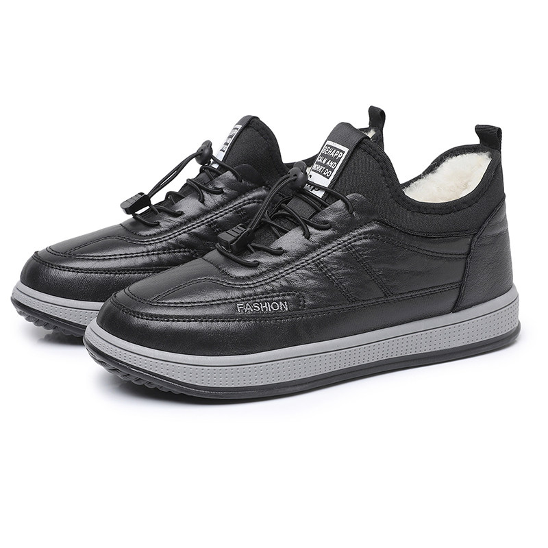 男士棉鞋加绒保暖休闲鞋冬季新款皮面潮流中老年爸爸一脚蹬懒人鞋,淘宝优惠券,粉丝福利购,淘宝优惠卷