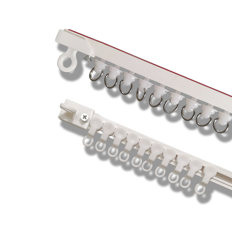 窗帘轨道免打孔滑轨侧装顶装自粘静音超薄导轨窗帘配件杆粘轨滑道 - 图3