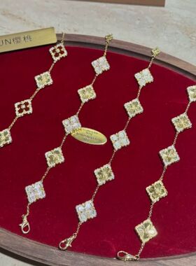 布契拉提同款织纹雕金手链女复古宫廷风轻奢雕花高级感百搭手饰