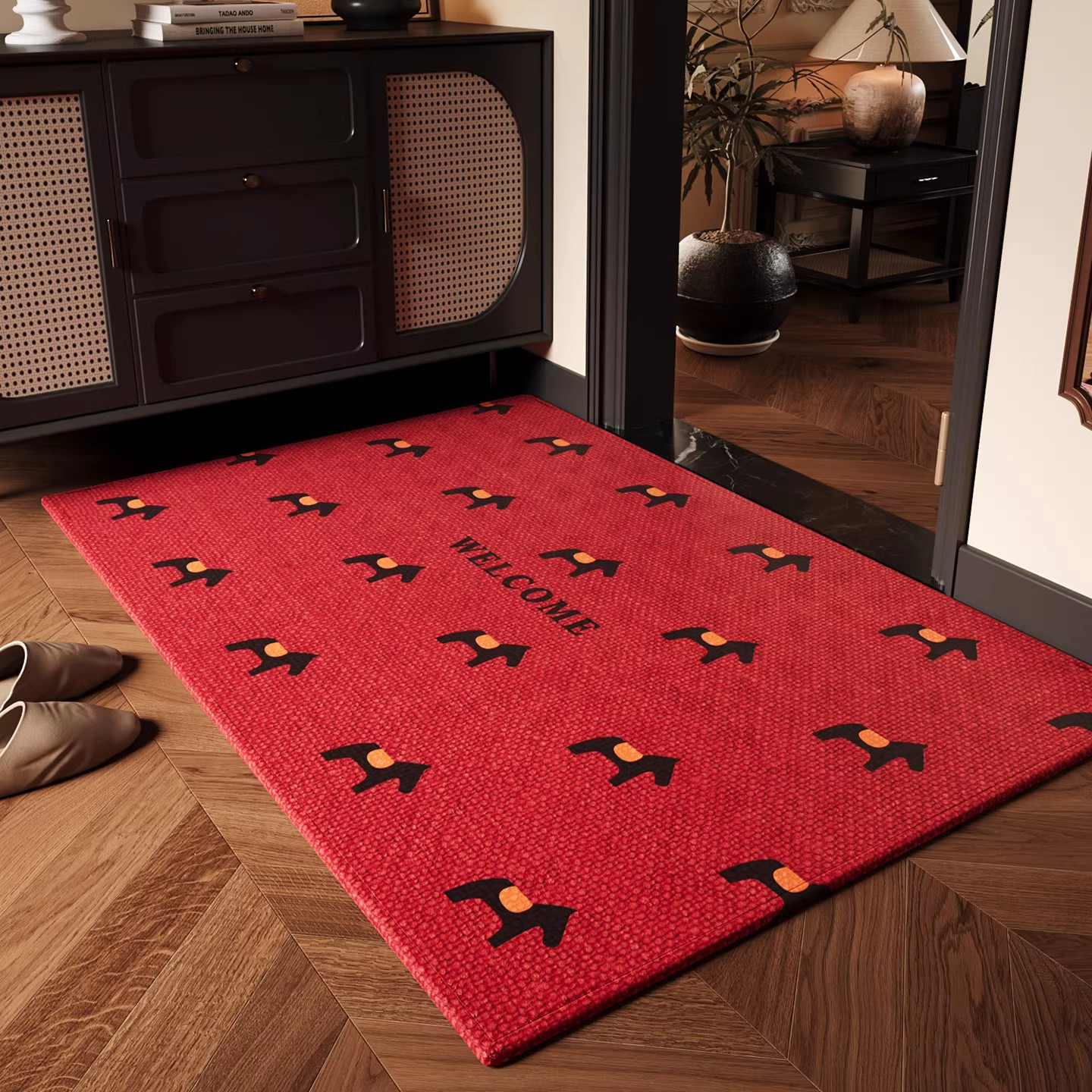 2026马年红色入户门地垫新款脚垫大门口地毯免洗客厅玄关耐脏氛围,淘宝优惠券,粉丝福利购,淘宝优惠卷