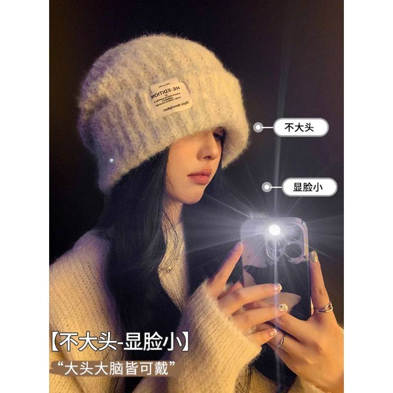 帽子女冬季2025新款毛线帽显脸小时尚贴布保暖针织帽护耳包头帽潮,淘宝优惠券,粉丝福利购,淘宝优惠卷