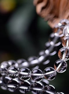 爆款仿白水晶手链冰种单圈白水晶手串透明珠子散珠佛珠男女