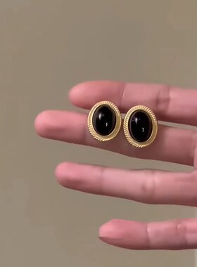 「法式」中古项链黑色女宫廷风复古轻奢小众锁骨链高级感颈链饰品