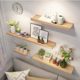 Solid wood wall storage rack without punching, one-line partition bracket living room background wall display rack storage artifact wall