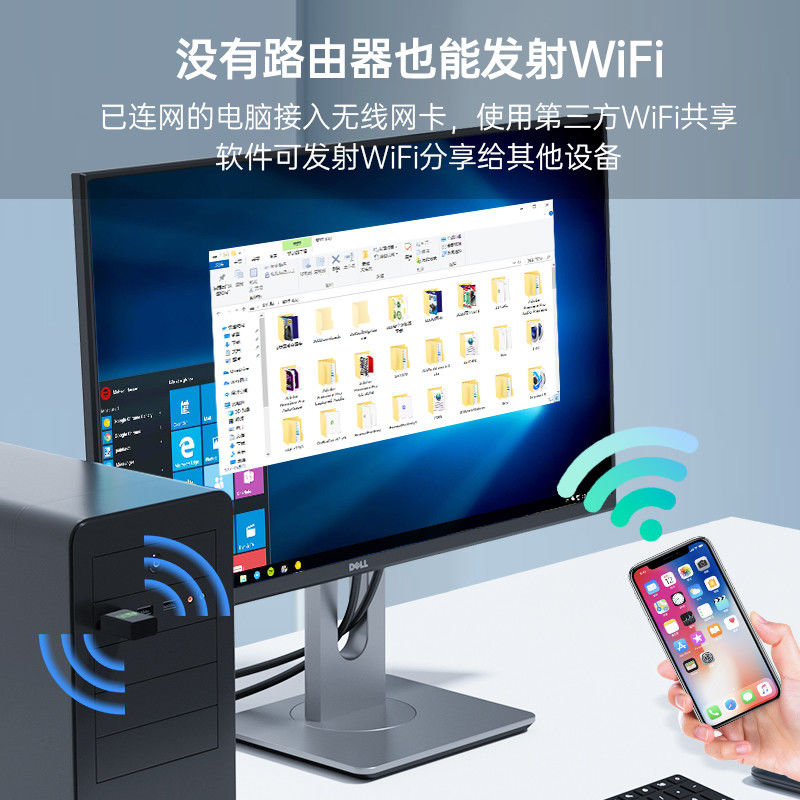 免驱动USB无线网卡台式机千兆笔记本家用电脑wifi接收器迷你无线网络信号驱动5G上网卡双频wi-fi随身 - 图2