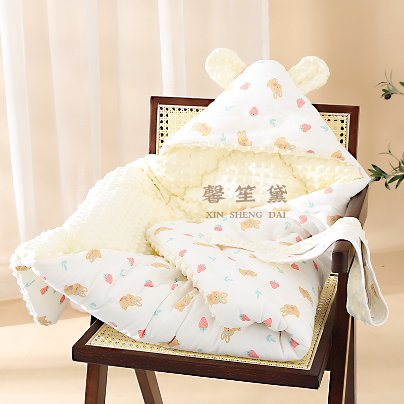馨笙黛新生婴儿抱被初生恒温包被纯棉秋冬宝宝产房包豆豆绒包裹被,淘宝优惠券,粉丝福利购,淘宝优惠卷
