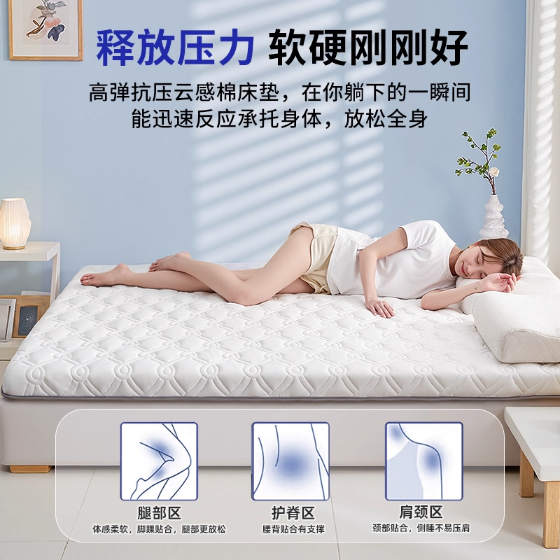 海绵床垫软垫乳胶加厚防潮保暖可折叠学生宿舍单人床记忆棉卧室 - 图2