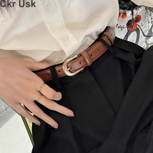 皮带女款正品女款牛仔裤2025百搭简约针扣皮带时尚新款装饰爆款 - 图0
