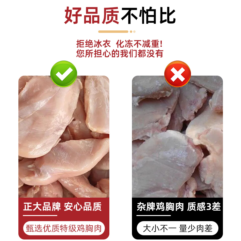 正大鸡胸肉新鲜冷冻鸡大胸鸡胸脯健身低脂营养高蛋白顺丰包邮 - 图1