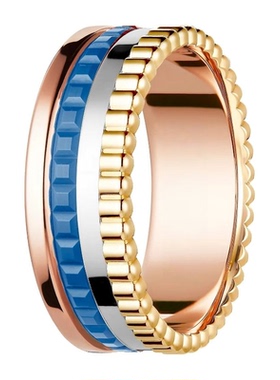 戚薇同款高级感齿轮戒指轻奢ins可转动分色陶瓷情侣款送礼物师雄