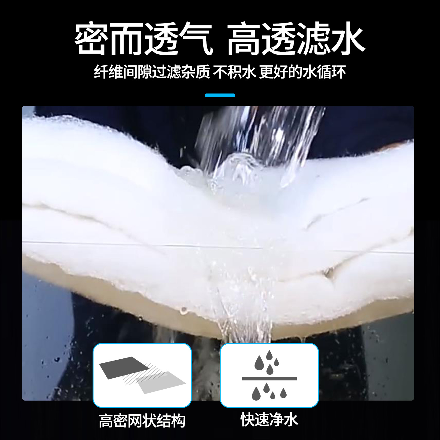 鱼缸过滤棉手撕羊绒棉高密度生化净水水族箱鱼池海绵净化水质加密 - 图2