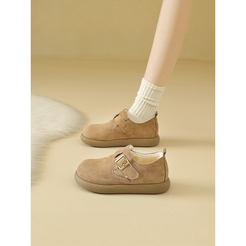 赵露思同款加绒勃肯鞋女鞋冬季一脚蹬平底休闲鞋软底豆豆鞋单鞋,淘宝优惠券,粉丝福利购,淘宝优惠卷