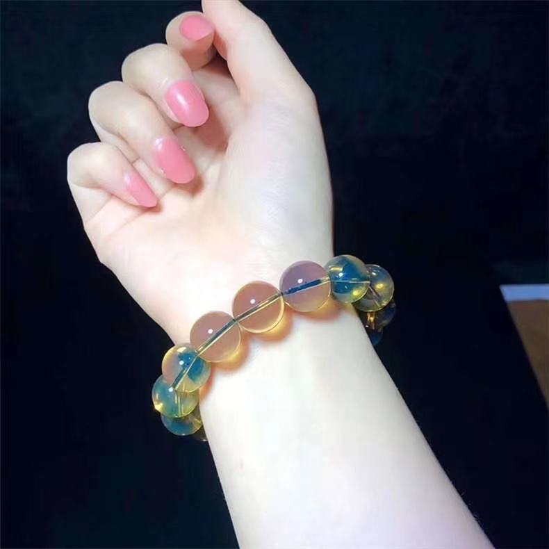 多米尼加蓝珀手串佛珠单圈5A净水仿琥珀手链蜜蜡男女款礼物手镯 - 图0