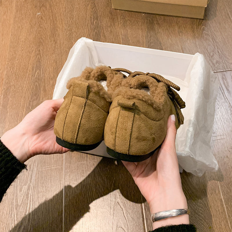 厚底勃肯鞋女款2025新款冬季爆款加绒加厚保暖雪地靴豆豆毛毛棉鞋,淘宝优惠券,粉丝福利购,淘宝优惠卷