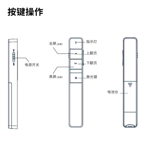 得力激光笔教师用多功能翻页笔2802电脑课件换页PPT讲课红翻页器