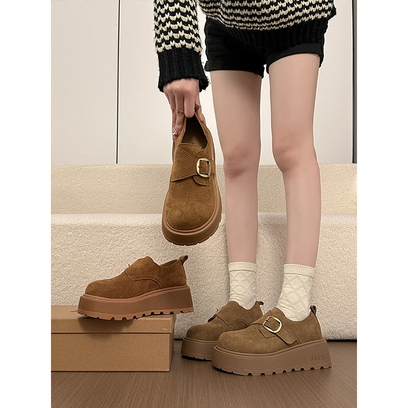 厚底小个子增高勃肯鞋女2026年春季新款复古一脚蹬配裙子乐福单鞋,淘宝优惠券,粉丝福利购,淘宝优惠卷