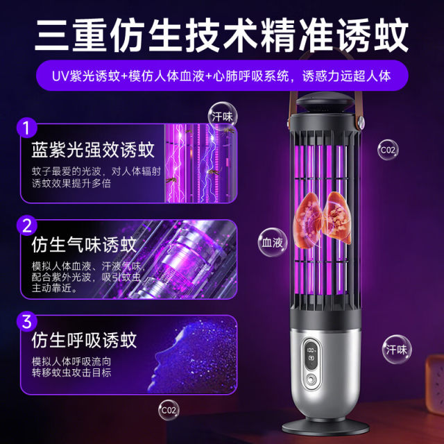 Juqi New Electric Mosquito Killer Lamp Household Purple Light Mosquito Killer Night Light Outdoor Camping Fly Killer Lamp Indoor Mosquito