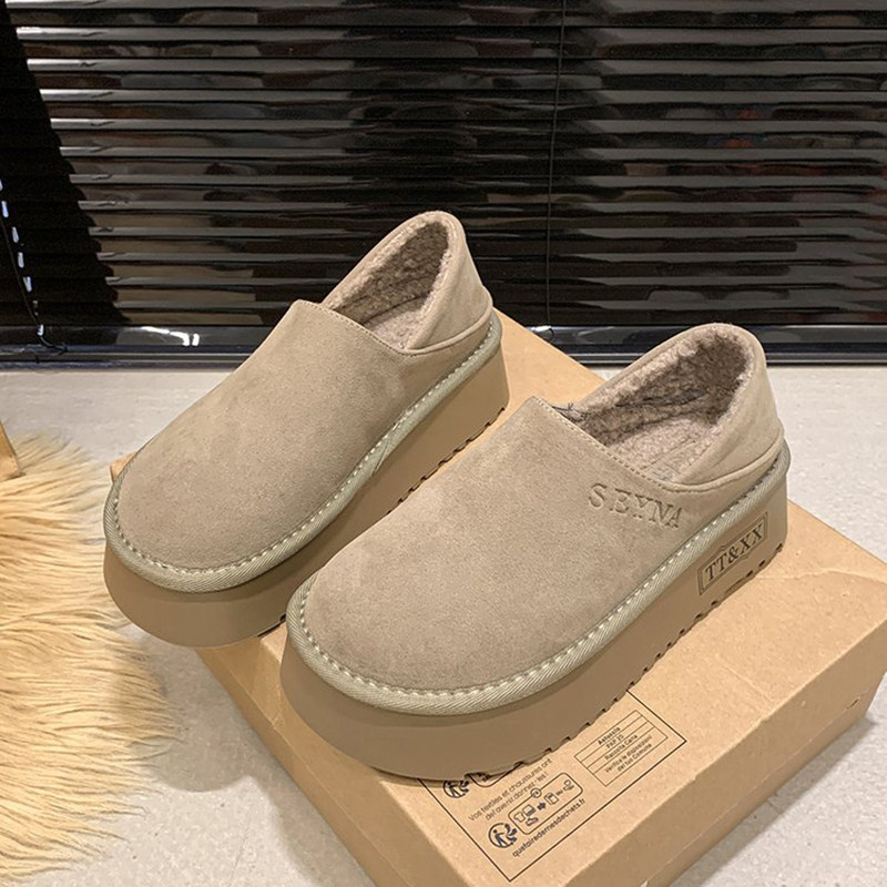 厚底增高勃肯鞋女2025一脚蹬加绒保暖二棉鞋防滑鞋子雪地靴毛绒,淘宝优惠券,粉丝福利购,淘宝优惠卷