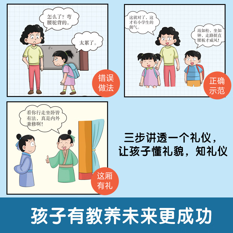 赢在教养看漫画学礼仪5-12岁家庭教育礼仪规矩让孩子轻松掌握中国人需具备的基本漫画书籍新版7-10岁温柔父母-图2