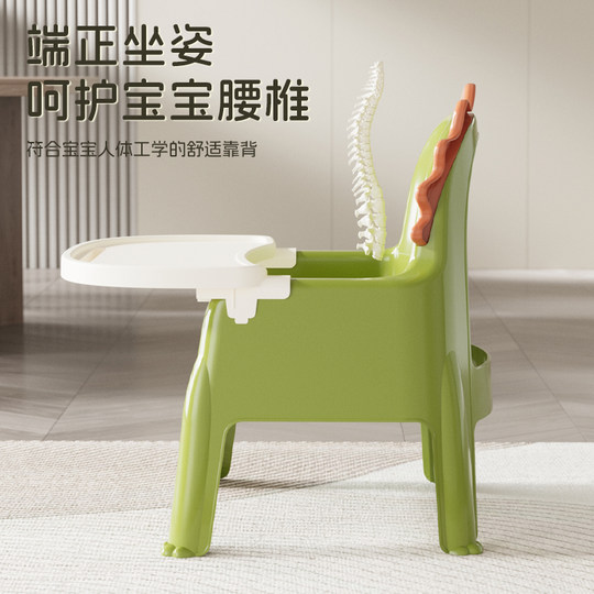 Silla de comedor para bebé engrosada, mesa de comedor para bebé, silla pequeña antideslizante para el hogar para niños, taburete con respaldo de plástico, posición sentada