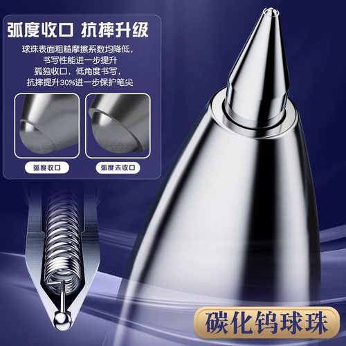 晨光蓝色中性笔按动0.5子弹头蓝笔小学生专用水笔圆珠笔不可擦笔芯K35学生用签字笔gp1008办公开学 - 图1