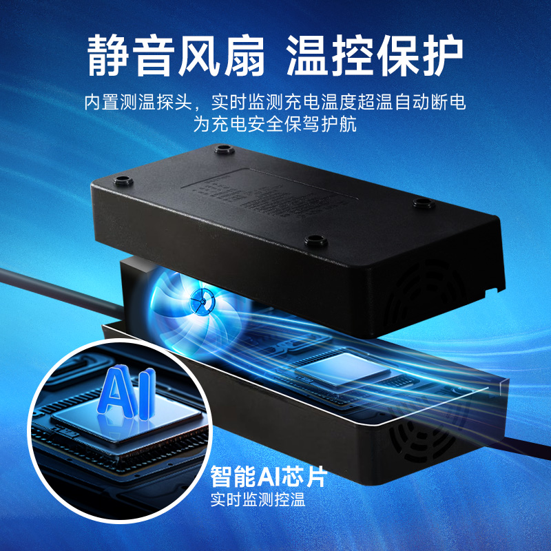 衡豹电动车充电器72V20AH铅酸32ah电瓶60三轮48伏3安4A灌胶防雨 - 图2