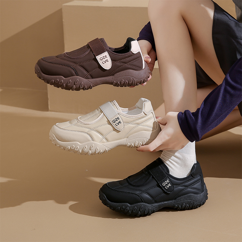 软底防滑工作鞋不累脚秋季女款黑色运动鞋一脚蹬防水厨房上班黑鞋 - 图3