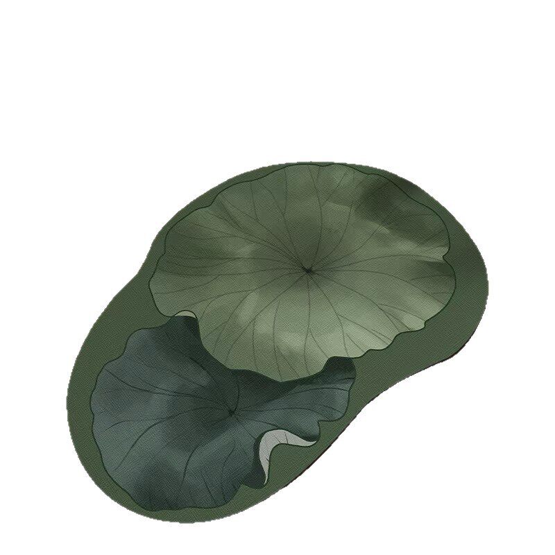 Diatom mud bathroom mat new Chinese lotus absorbent quick-drying foot mat special-shaped bathroom door wear-resistant carpet