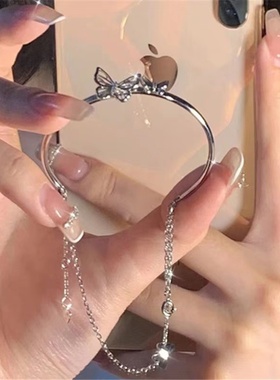 双层蝴蝶手链女韩版ins风小众设计高级感气质叠戴手镯手链闺蜜款