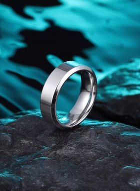 光面钛钢素圈戒指男指环男食指戒