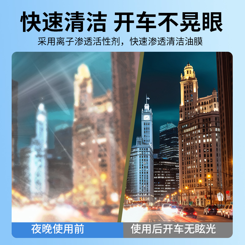 汽车玻璃油膜清洁剂去除剂前挡风玻璃强力去油污泡沫去油膜清洗剂 - 图1