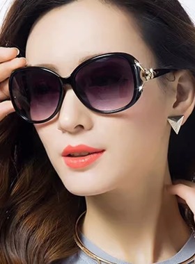 太阳镜女2024夏防紫外线潮新款女士墨镜圆脸偏光眼镜显瘦高清大框