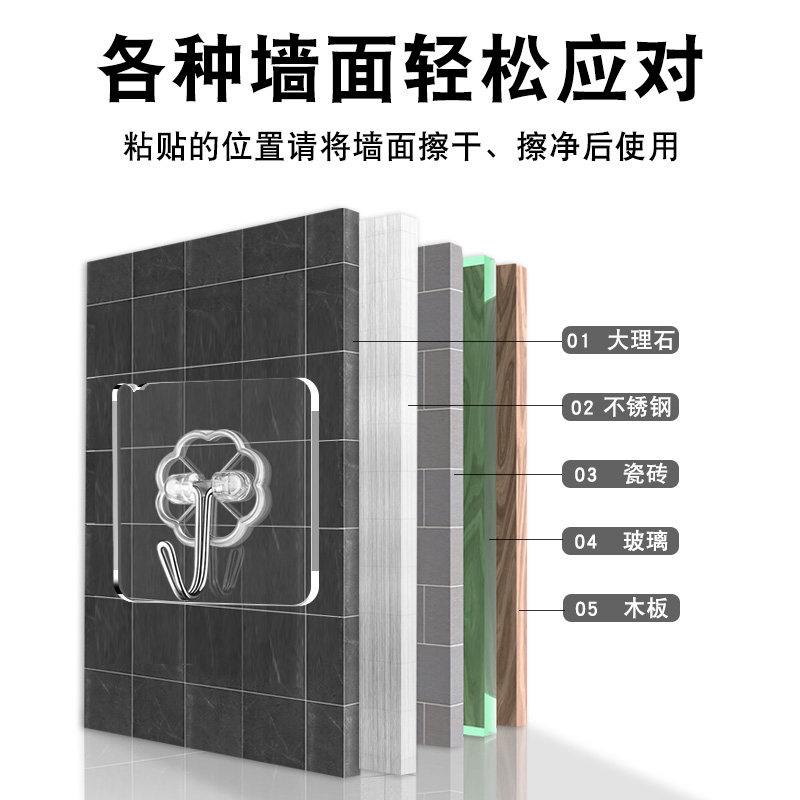 【20个】强力透明无痕挂钩