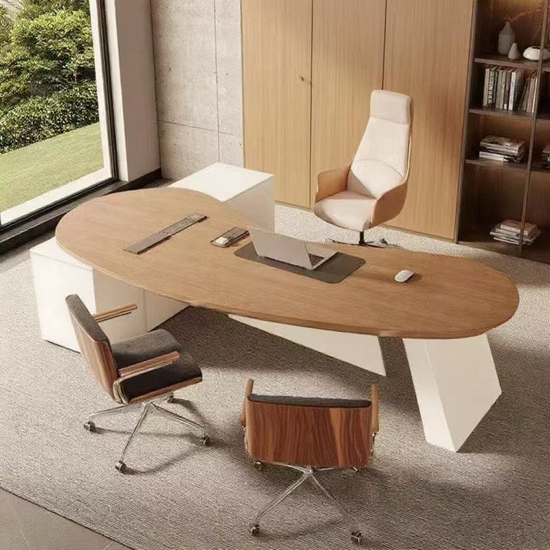 新款腰果型实木老板桌主管经理桌椅家用书桌大班台办公桌原木轻奢,淘宝优惠券,粉丝福利购,淘宝优惠卷