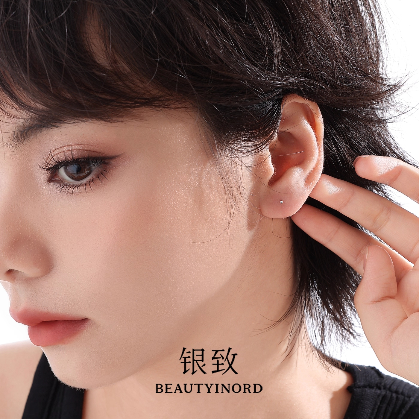 S999足银小耳钉女迷你耳骨钉耳环养耳洞耳棒耳饰高级感睡觉不用摘 - 图1