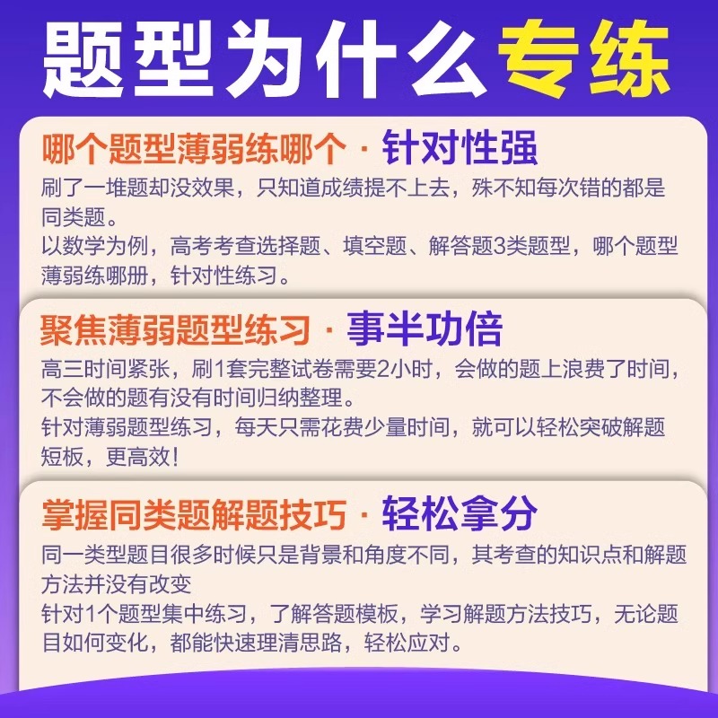 高考必刷题分题型强化训练2024全国版新高考版山东专版数学理数文数理综文综语文英语物理化学生物历史地理政治专项强化 - 图0