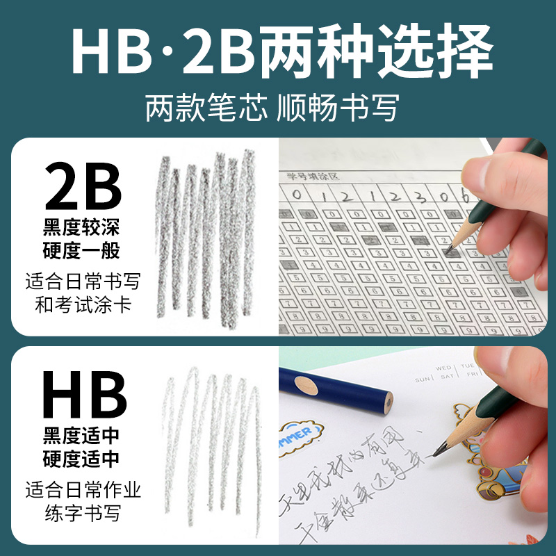 洞洞笔铅笔小学生无毒安全三角杆型2b铅笔矫正握姿专用一二年级HB铅笔儿童初学者六角杆纠正练写字文具套装