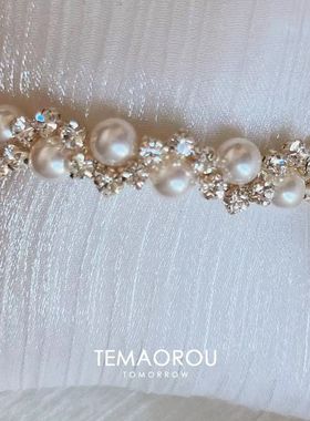 法式千金感不规则编织珠韵闪钻手链女高颜值手环2025年新款手饰品