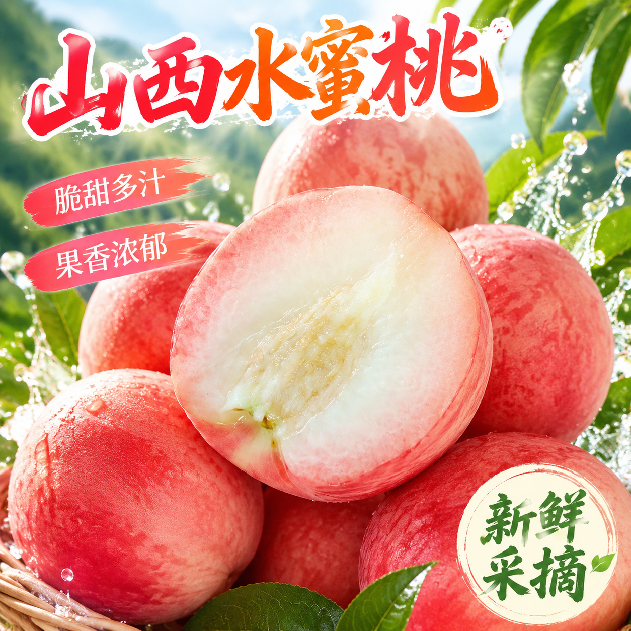 山西水蜜桃毛桃正宗桃子新鲜当季孕妇水果现摘鲜桃脆桃蜜桃包邮