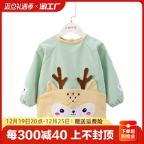 Baby Hood Clothes Autumn Winter Waterproof Anti-Dirty Hood Children Anti-Wear Girl Girly For Eating Clothes Baby Apron Drawing