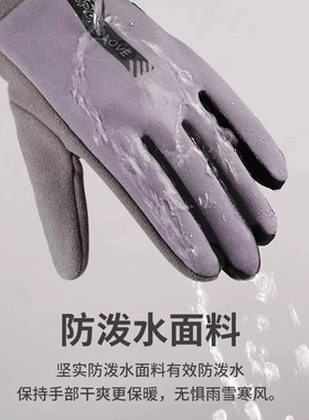 手套男士冬季防风防寒防水防滑保暖加绒加厚可触屏电动车骑行手套