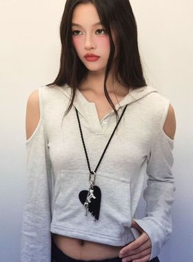 LOVES YOU爱心小狗化妆镜编织长项链 可做包挂 女辣妹小众RORY